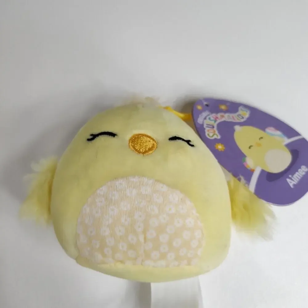 Squishmallow Aimee The Chick Easter 3 Inch‎ Clip NWT